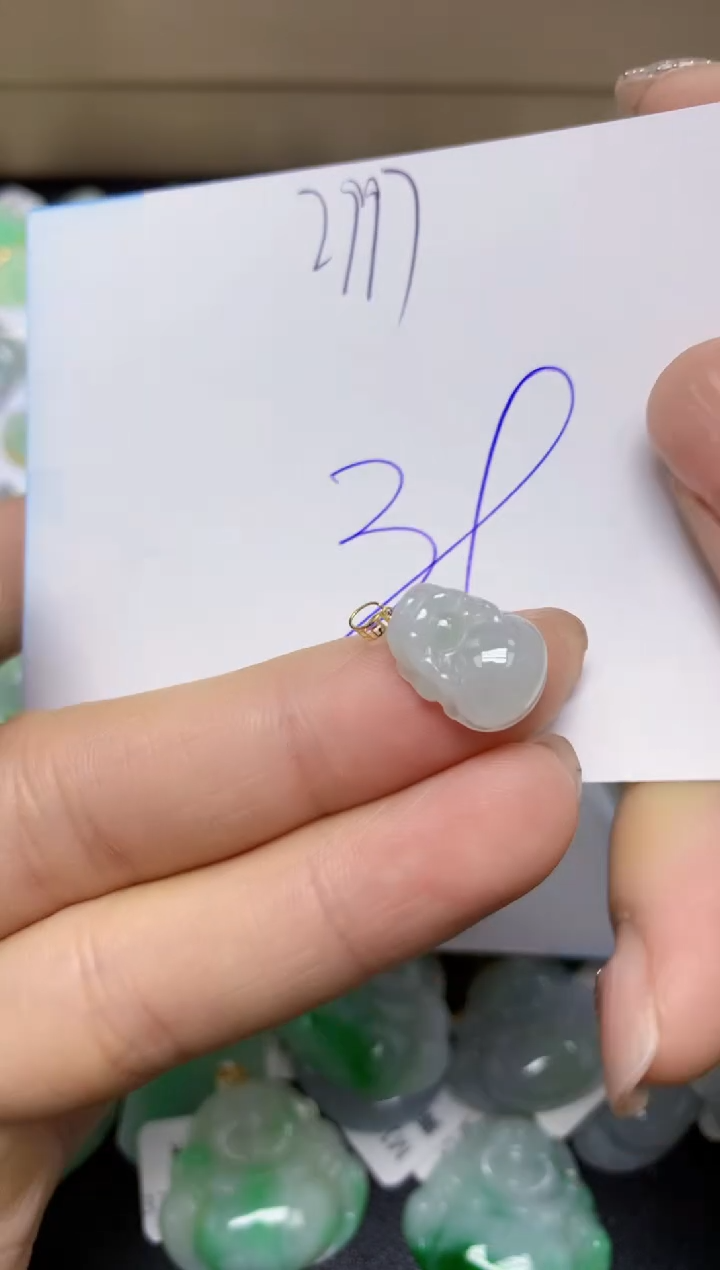 【闪购商品】翡翠挂件18K金镶嵌 天然翡翠A货