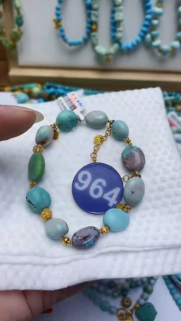 【闪购商品】绿松石手链18K金镶嵌964