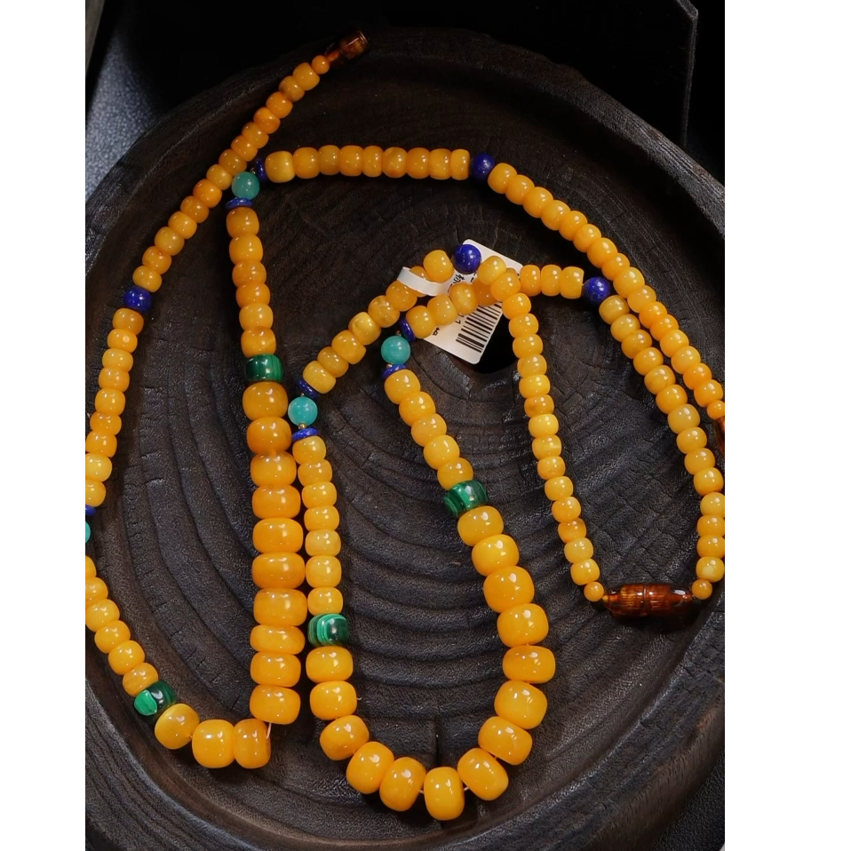 【壹芳珠宝】天然原矿蜜蜡算盘珠塔链(多样性发货一件) 