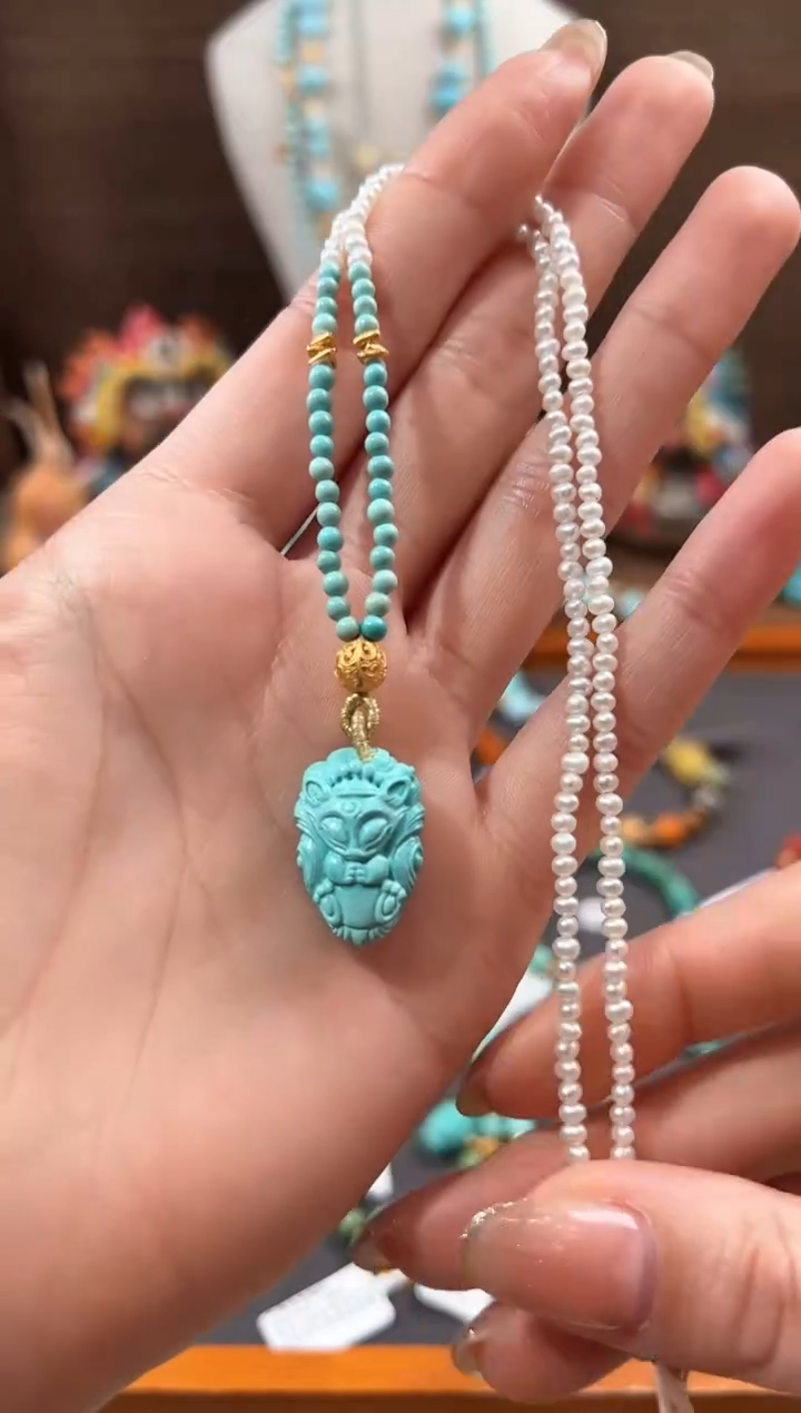 【闪购商品】绿松石颈饰18K金镶嵌绿松石项链