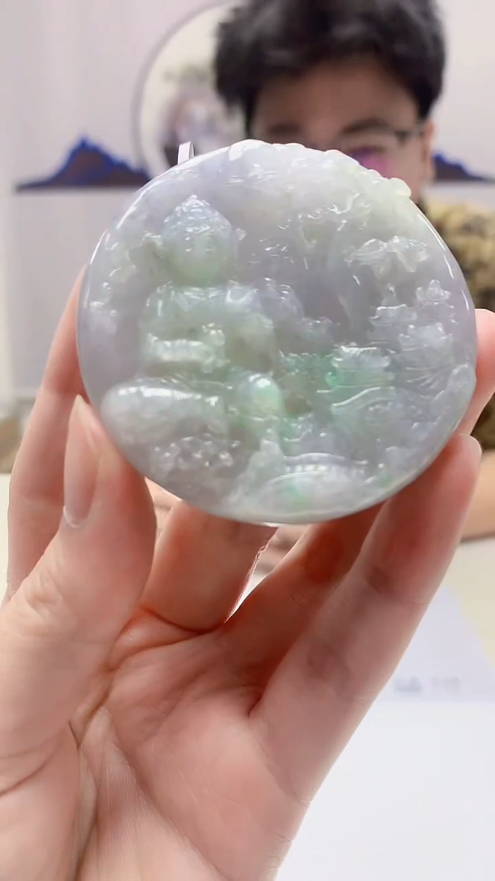 【闪购商品】定制翡翠未镶嵌4688zm-毛货挂件观音50