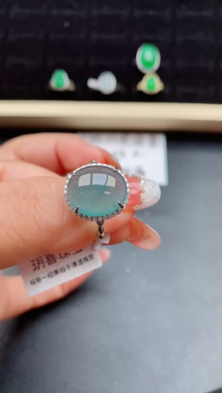 【闪购商品】翡翠戒指银S925镶嵌08000