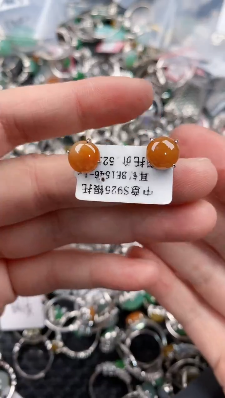 银S925镶嵌戒指翡翠10-10-10     2