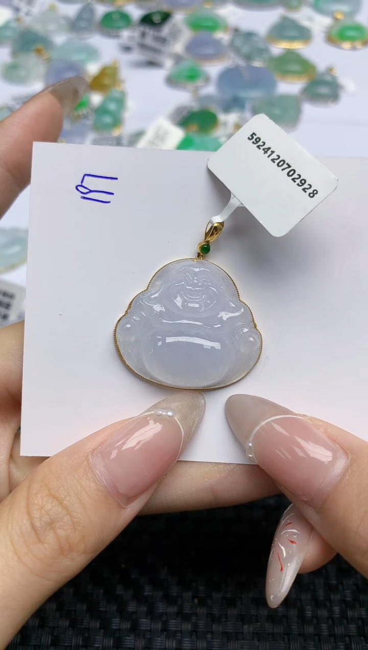 【闪购商品】翡翠颈饰18K金镶嵌天然翡翠A货