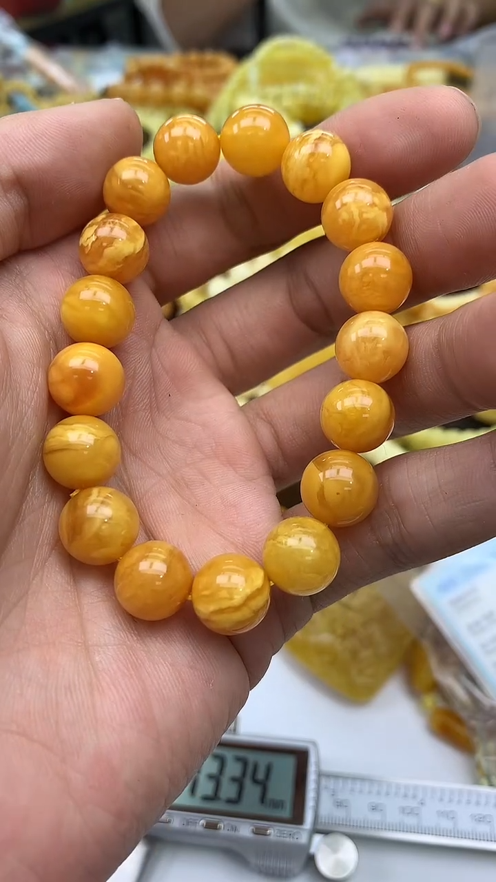 裸石蜜蜡未镶嵌手串