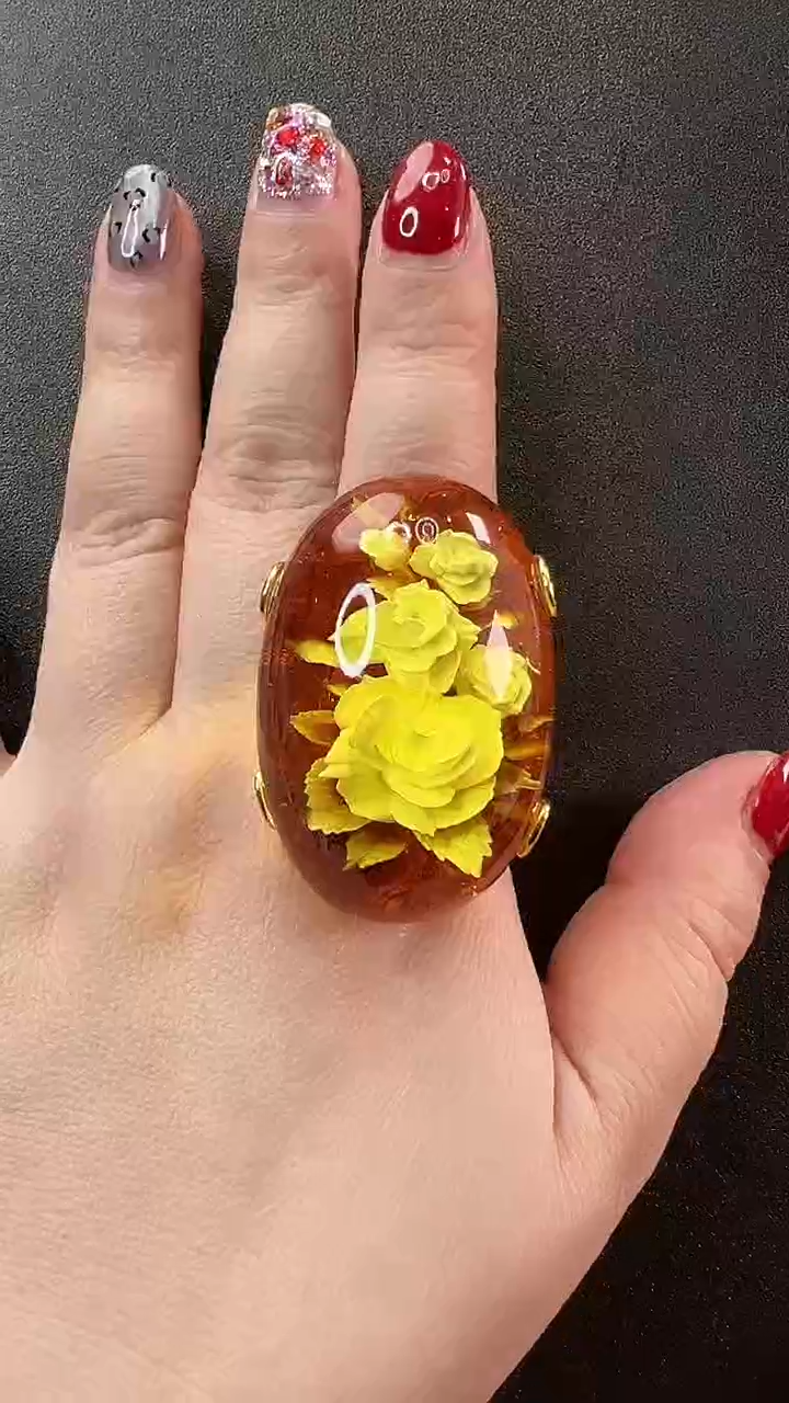 【闪购商品】琥珀戒指未镶嵌戒指