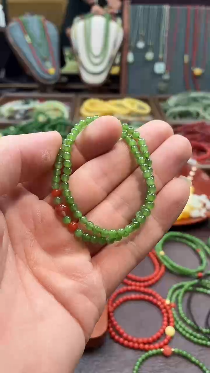 未镶嵌手串和田玉（碧玉）多样性发货任发其一