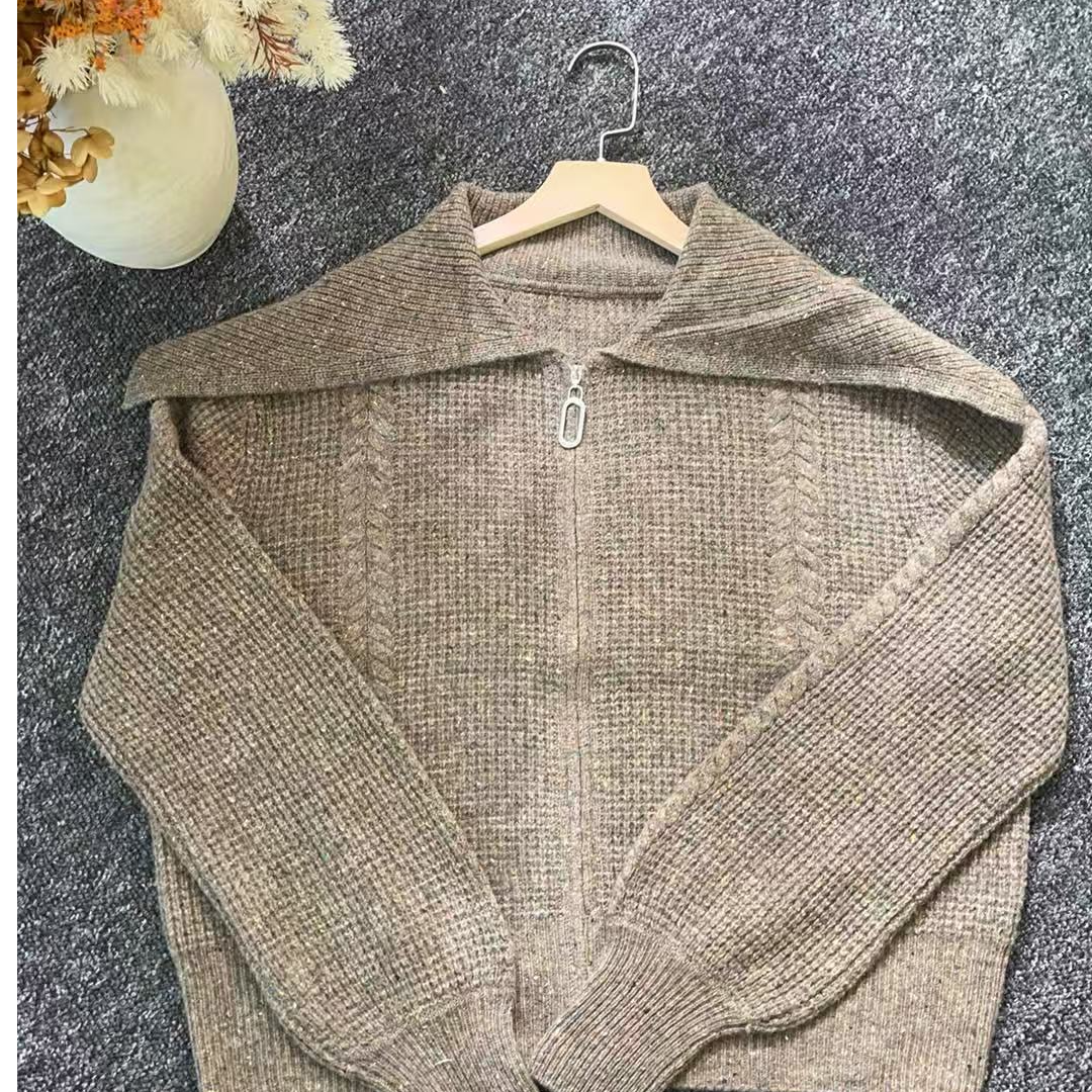 Y530【简一一专属】长袖针织衫开衫短款秋冬保暖