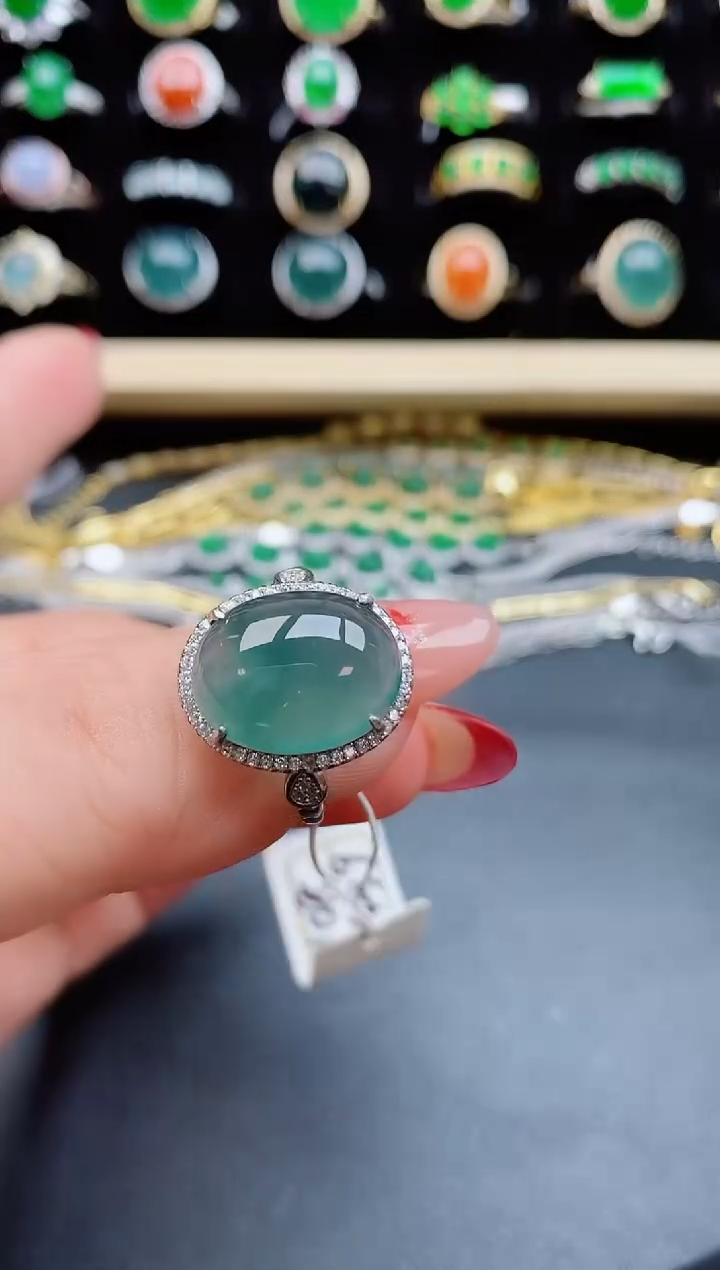 【闪购商品】翡翠戒指银S925镶嵌21321