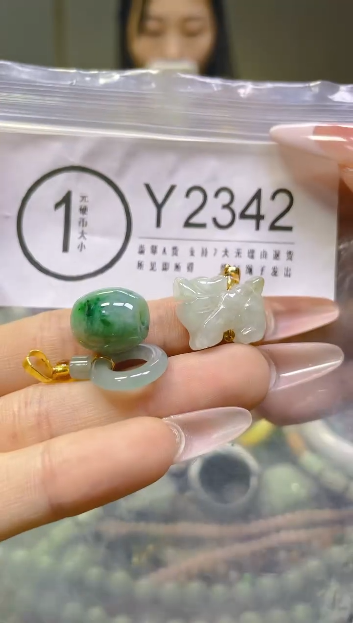 翡翠未镶嵌颈饰/Y/翡翠A货一图一物