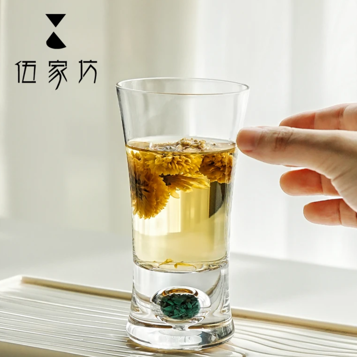 茗香瓷器透明高硼硅玻璃绿松石可乐杯主人杯品茗杯茶杯-4943
