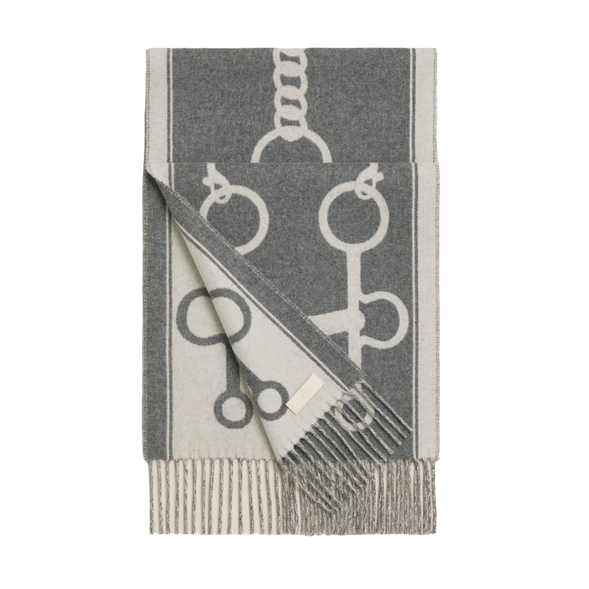 未使用 Hermes/爱马仕 Casaque Mors系列 山羊绒围巾