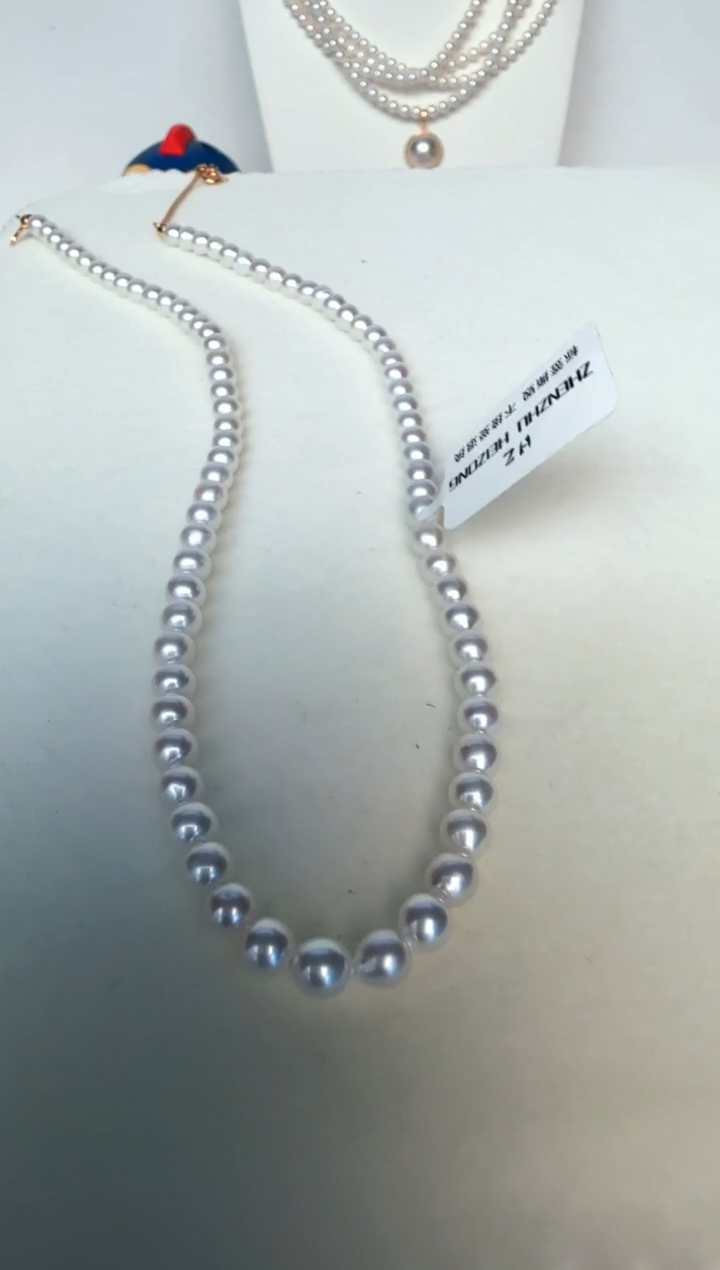 淡水珍珠银S925镶嵌颈饰项链