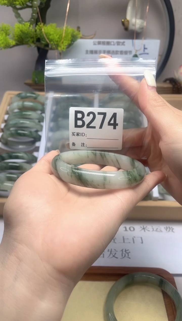 【闪购商品】石英质玉（天山翠）手镯未镶嵌b274