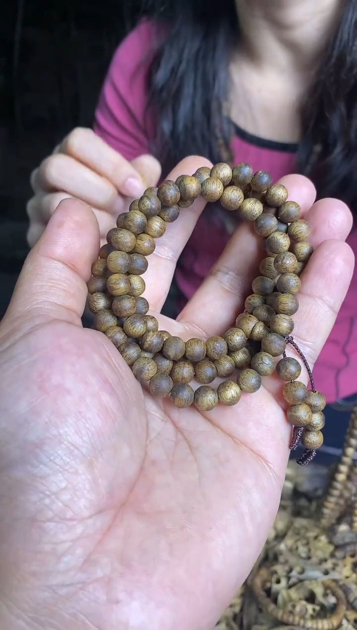 沉香手串乌身圆叶07圆珠多圈手串13+多样性发一