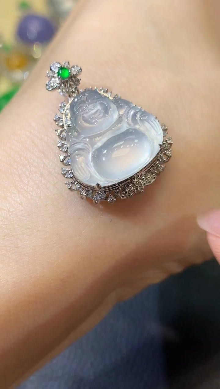 【闪购商品】翡翠吊坠(不含链)18K金镶嵌D13