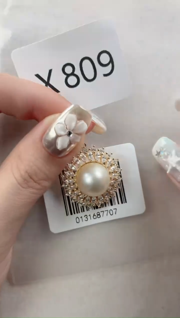 银S925镶嵌吊坠海水珍珠X809