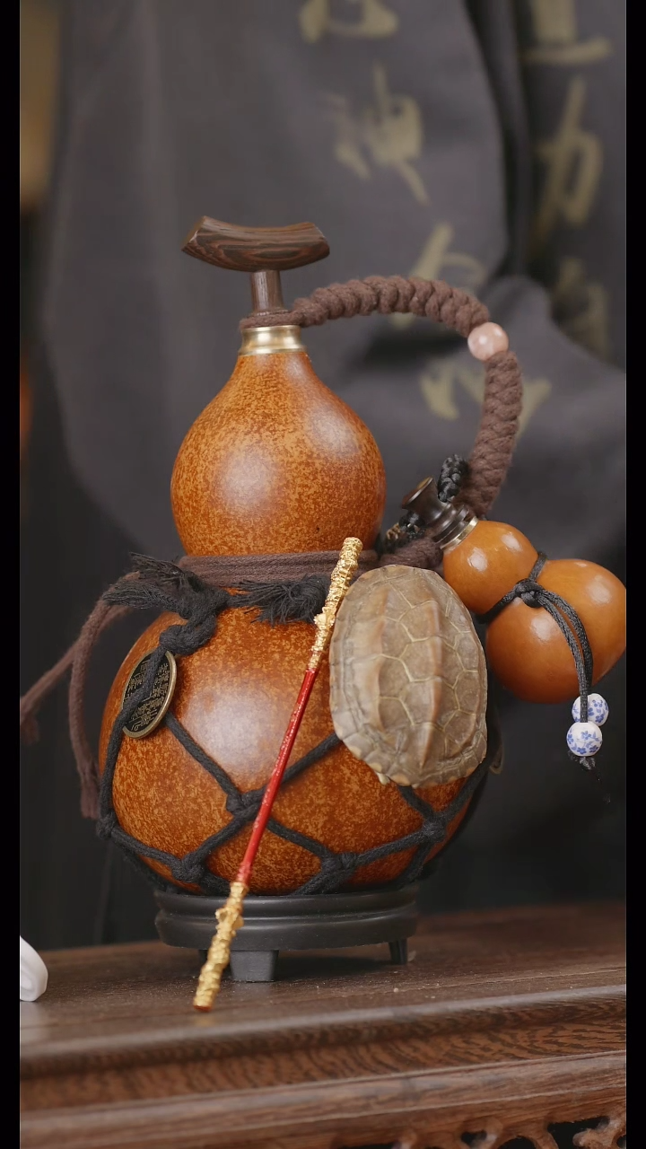 【闪购商品】106号精品天然大漆工艺防渗内胆酒葫芦~