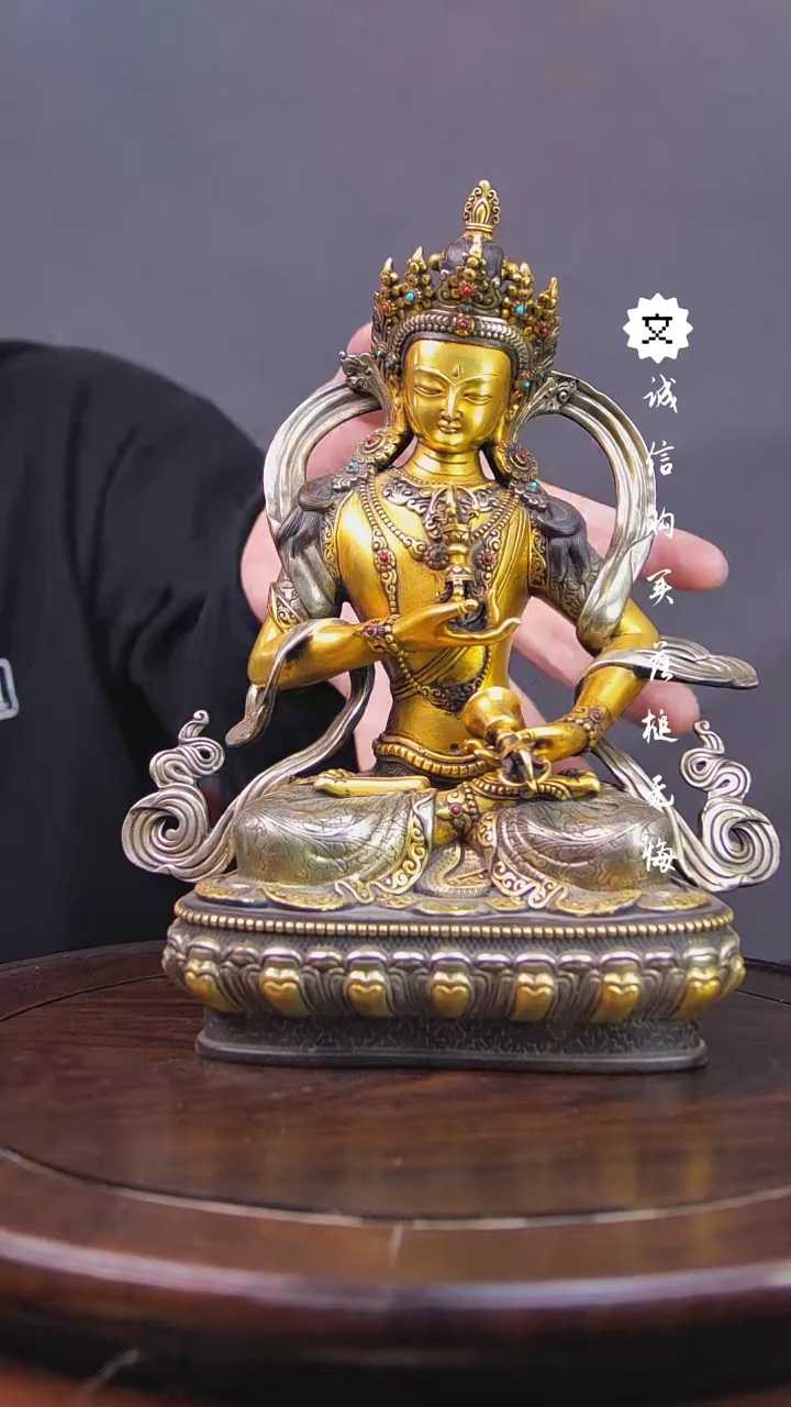 【闪购商品】铜铜鎏金银菩萨摆件摆件G 高