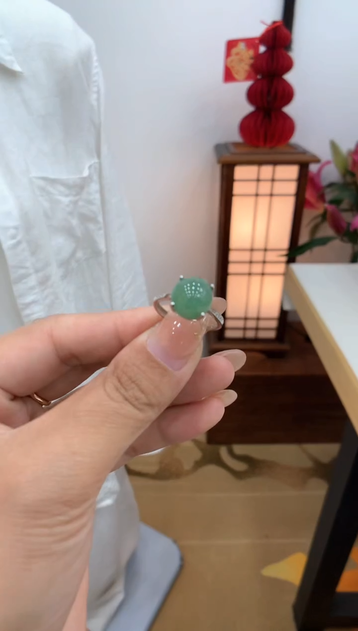 【闪购商品】翡翠戒指银S925镶嵌戒指