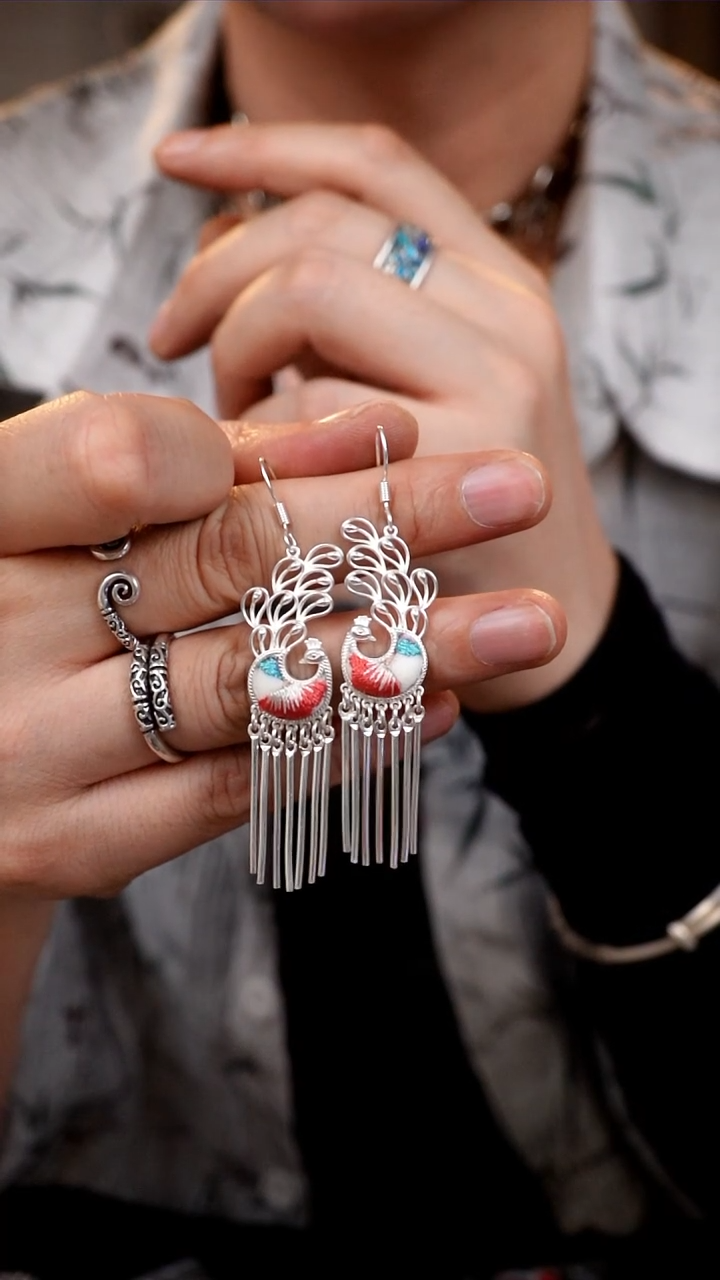 【闪购商品】织绣055非遗手工刺绣耳环