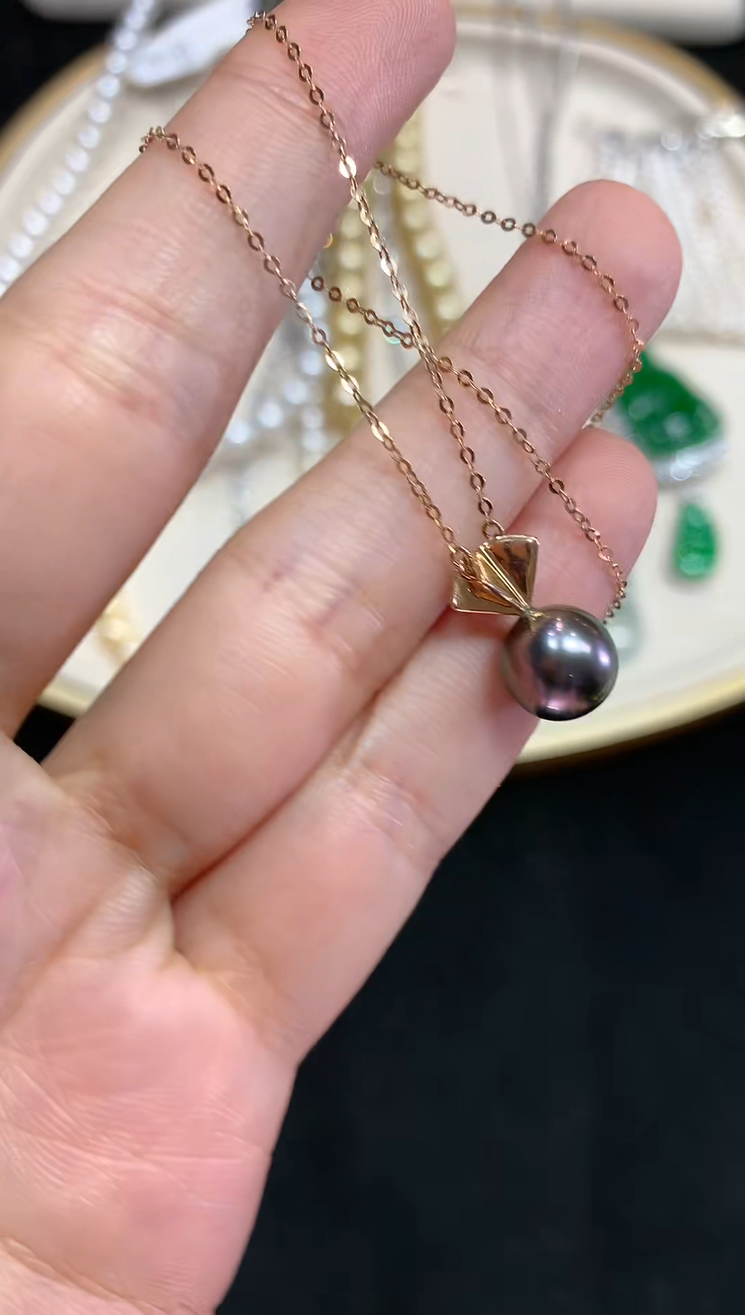 【闪购商品】海水珍珠项链18K金镶嵌W175|1380