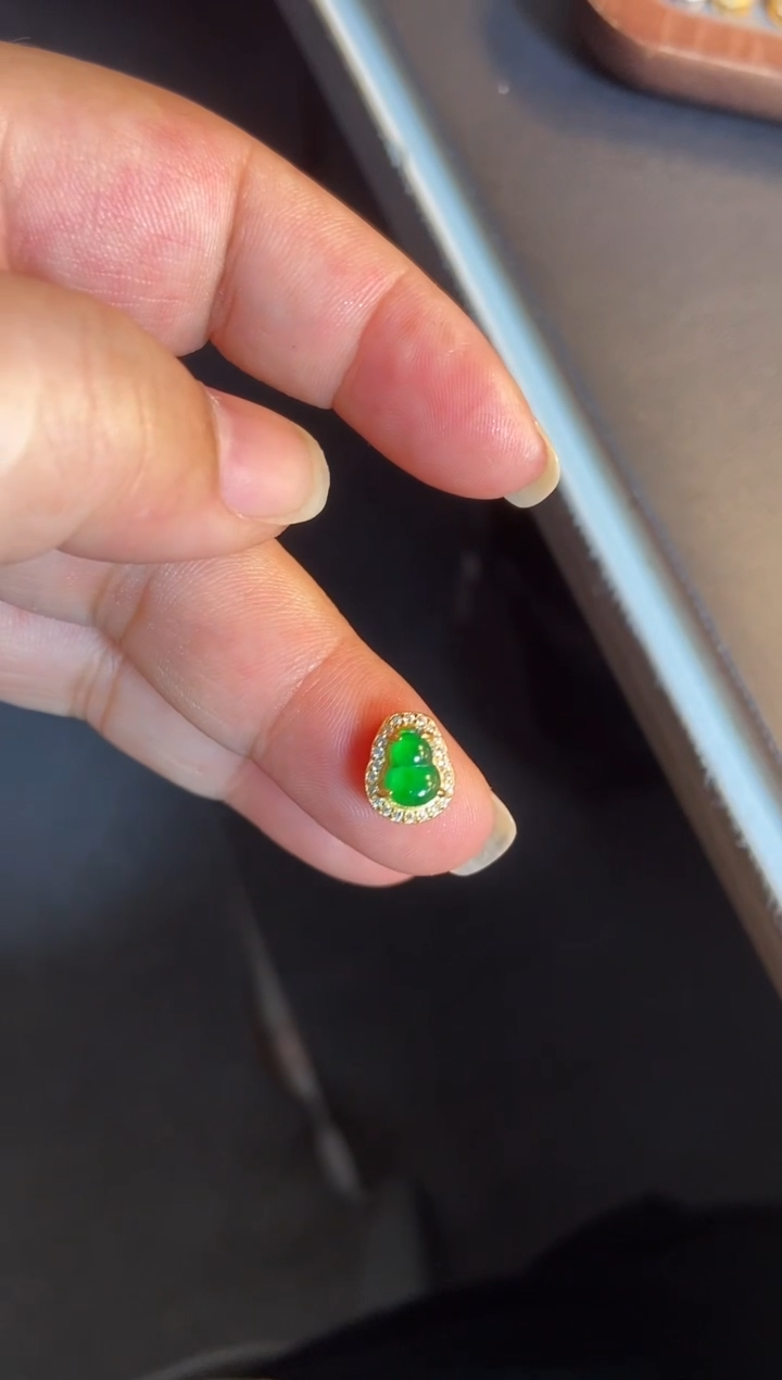 吊坠(不含链)银S925镶嵌翡翠小****糊1