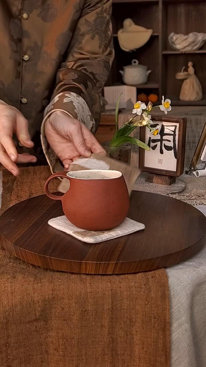 【闪购商品】钛合金新款福袋杯+食间杯垫布艺（浅