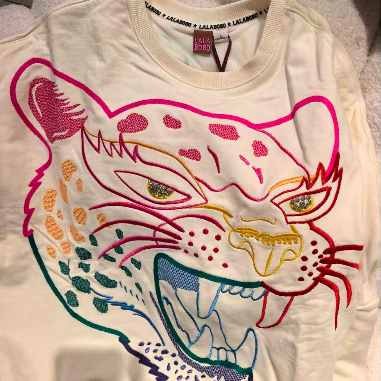 群力【不退不换】豹子圆领套头卫衣L20C-WSTS14