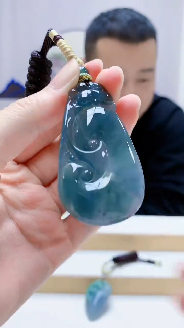 未镶嵌定制翡翠4898zm-毛货挂件如意44