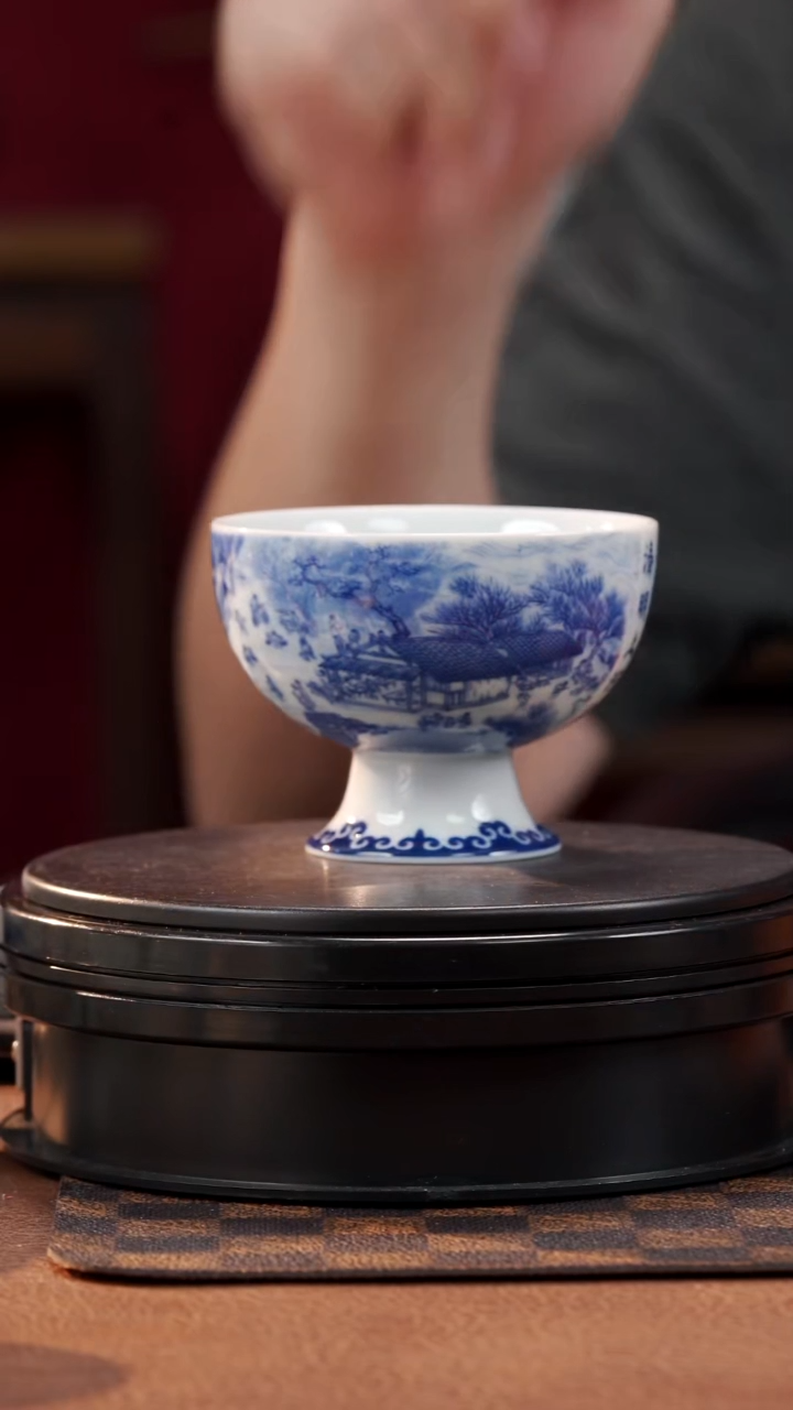 茶具清明上河图高足杯@@YQ-063