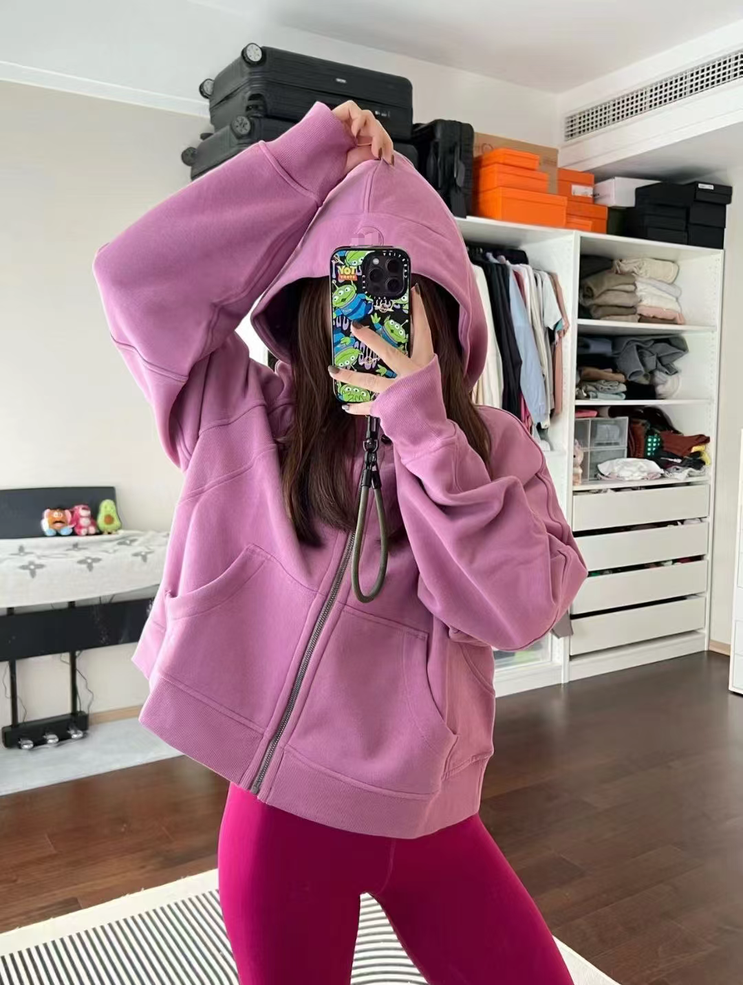 SCU美版高级宽松加绒连帽卫衣