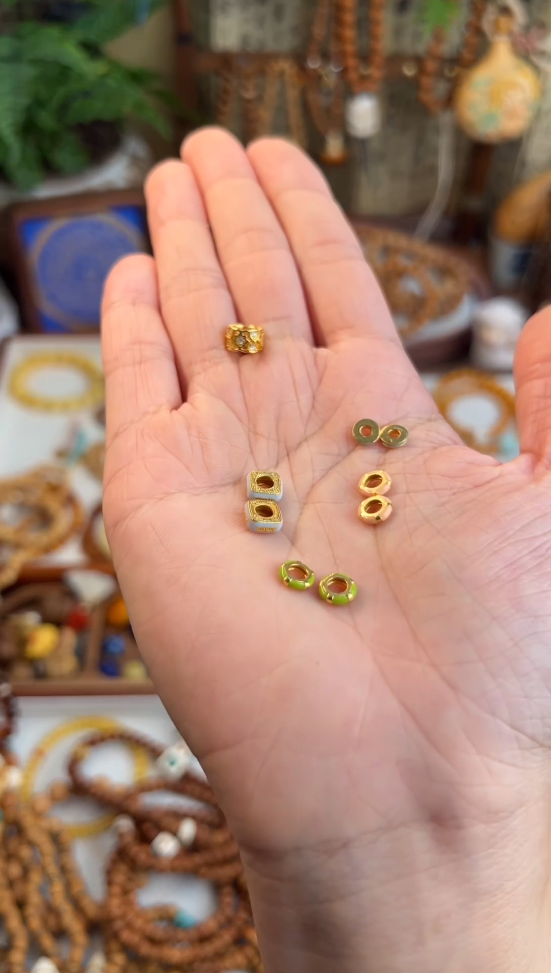 无925银9颗隔片 文玩配饰