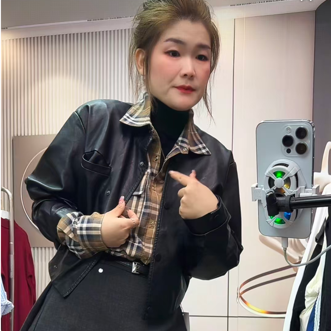 5677#欧货高级设计感皮衣外套