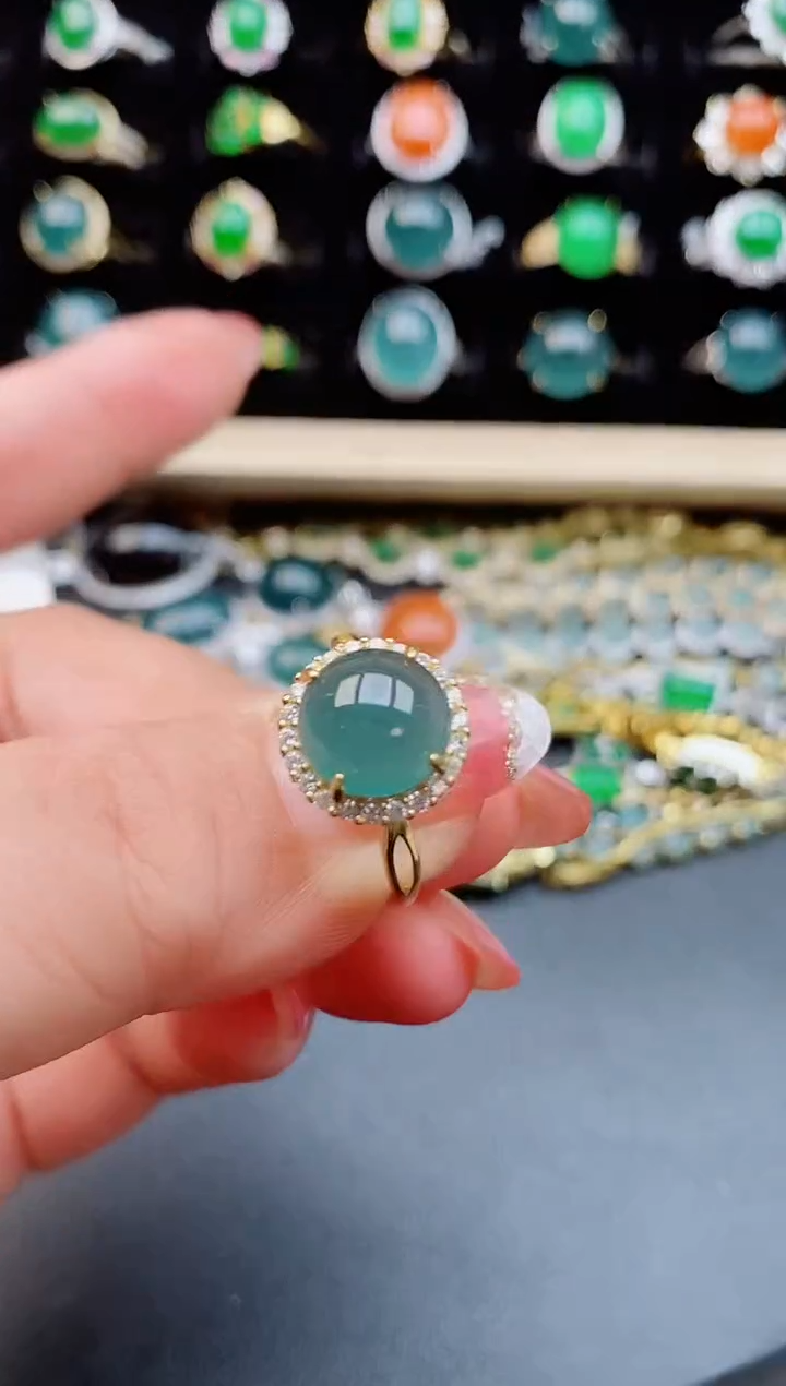 【闪购商品】翡翠戒指银S925镶嵌508550