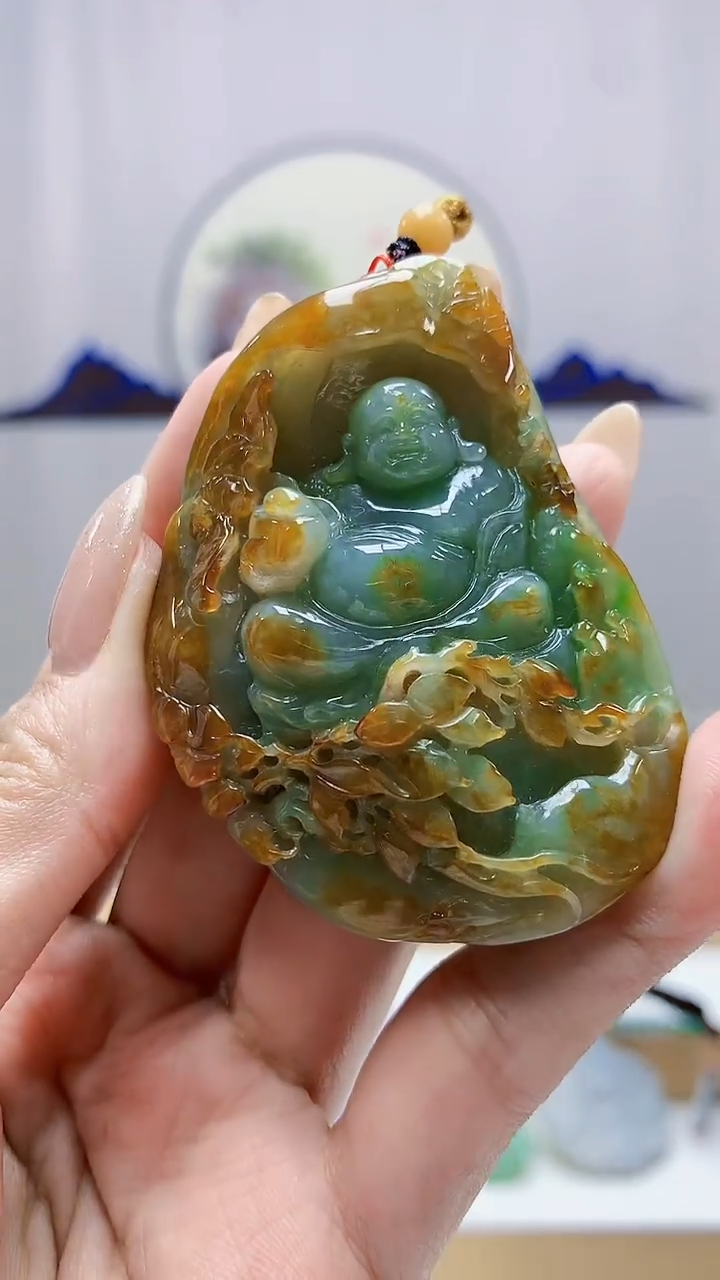 未镶嵌定制翡翠4852MM-毛货挂件73