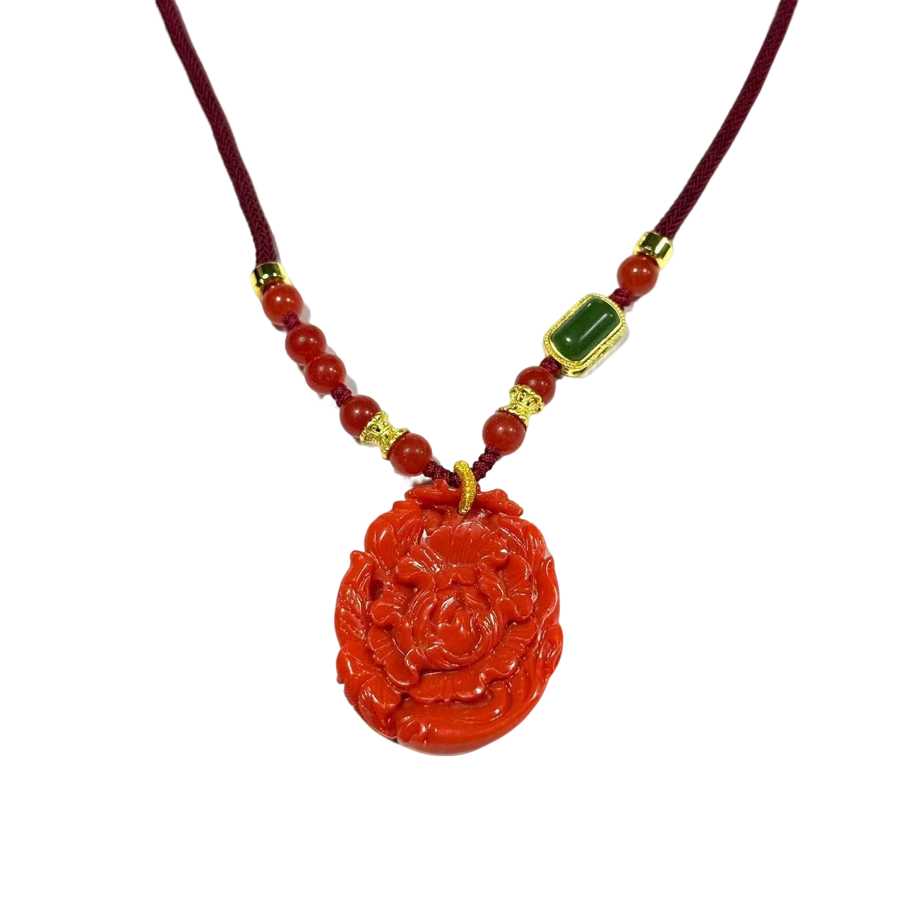 【符老板】x751-国风气质设计款姑娘牡丹花毛衣链-赠礼盒