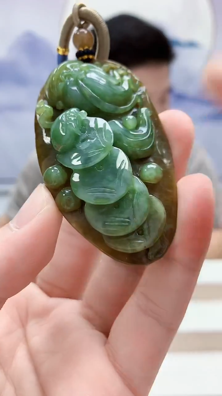未镶嵌定制翡翠4917bb-毛货挂件62