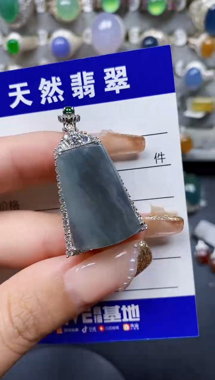 翡翠银S925镶嵌颈饰105