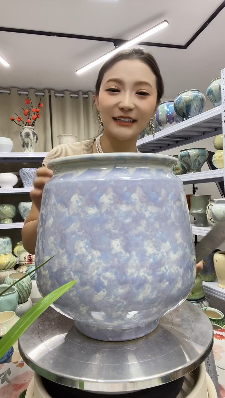 9.13陶瓷花盆直播链接口16.5高24.5