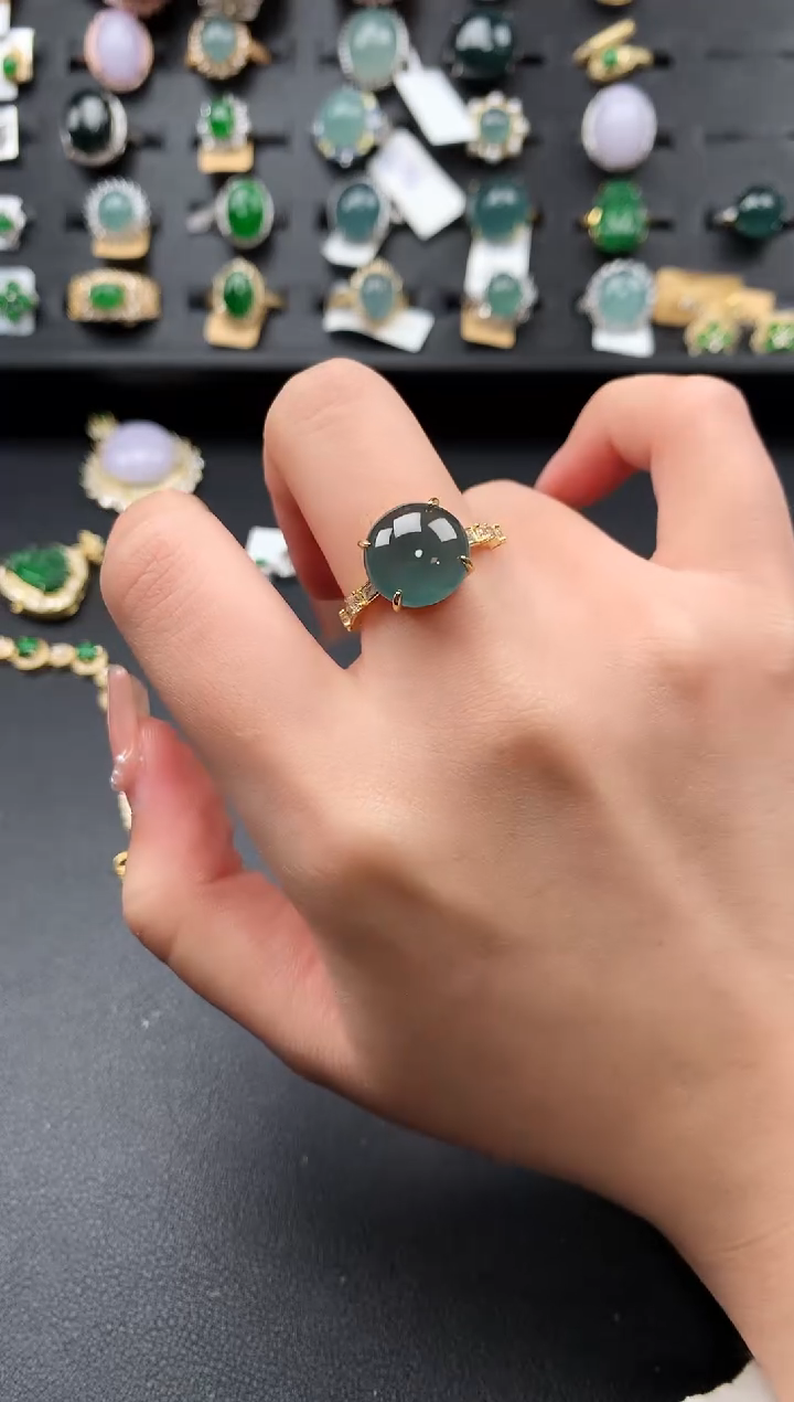 【闪购商品】翡翠戒指银S925镶嵌52141