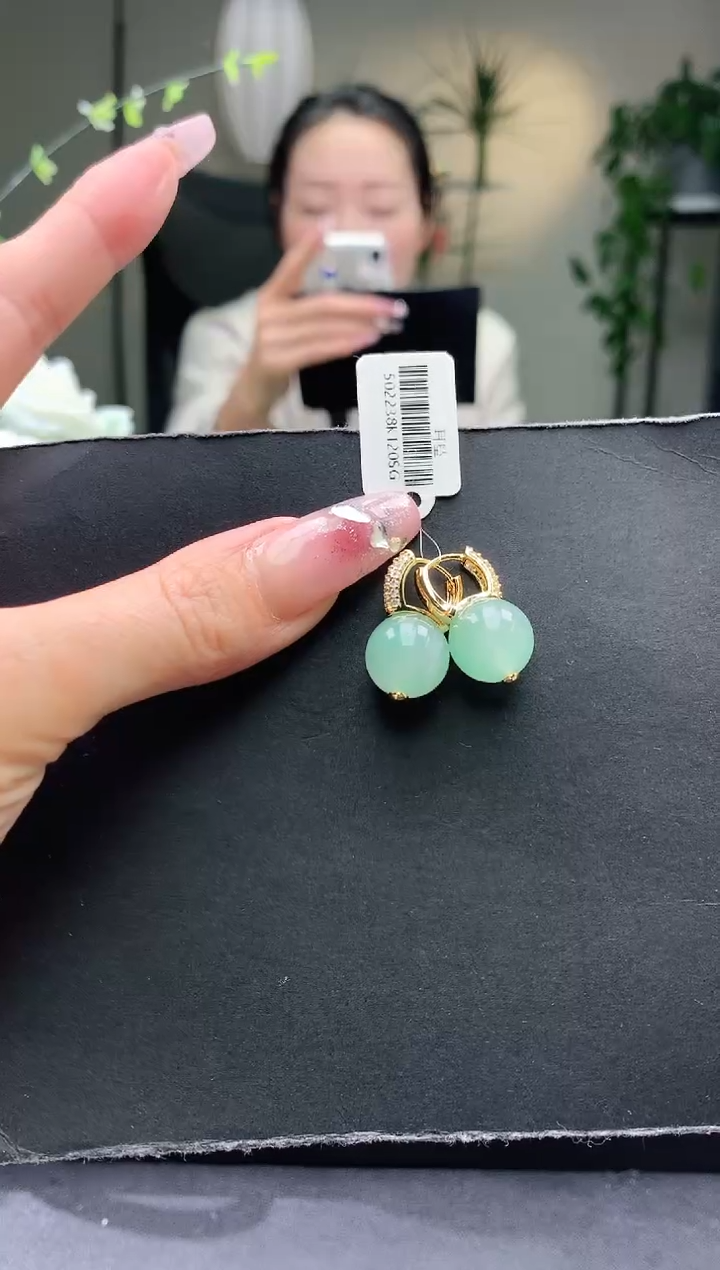 【闪购商品】石英质玉耳坠未镶嵌耳坠