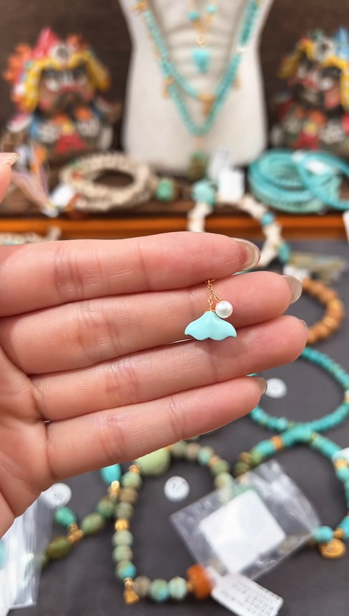 【闪购商品】绿松石提溜18K金镶嵌绿松石提溜