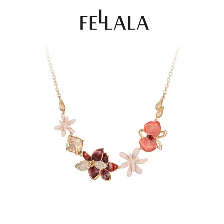Fellala/ 翡拉拉「灵兰」系列花环颈链轻奢高级感立体花