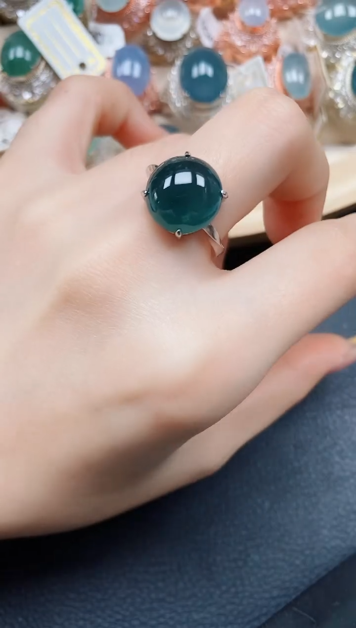 【闪购商品】翡翠戒指银S925镶嵌翡翠