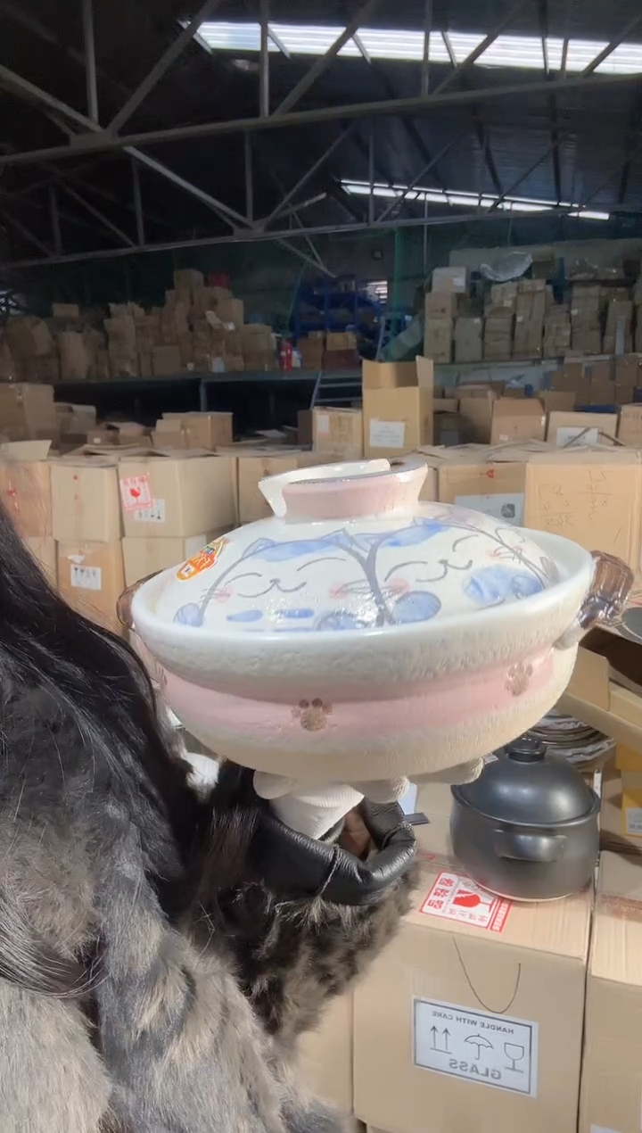 陶瓷万古烧招财猫七号砂锅一个