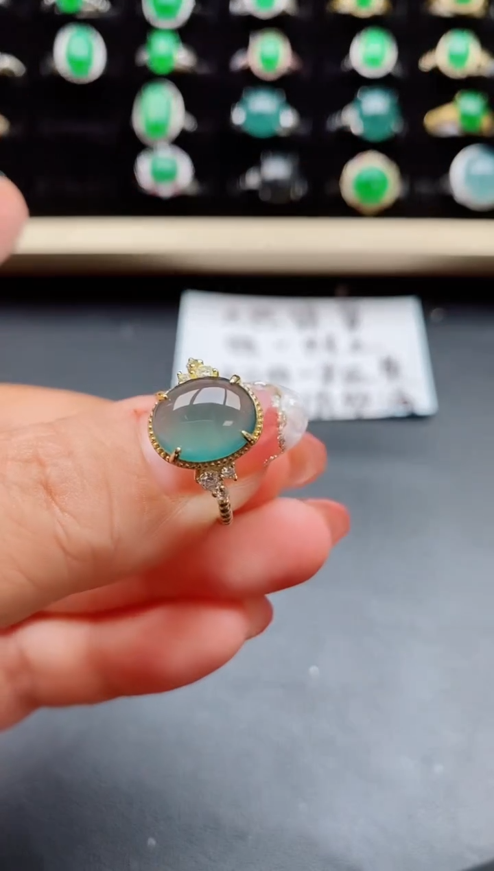 【闪购商品】翡翠戒指银S925镶嵌508050