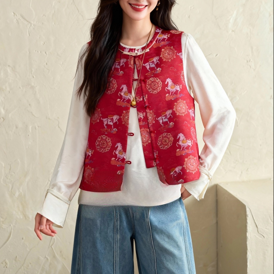 【NA家】年中式刺绣马甲冬季马夹文艺复古民族风