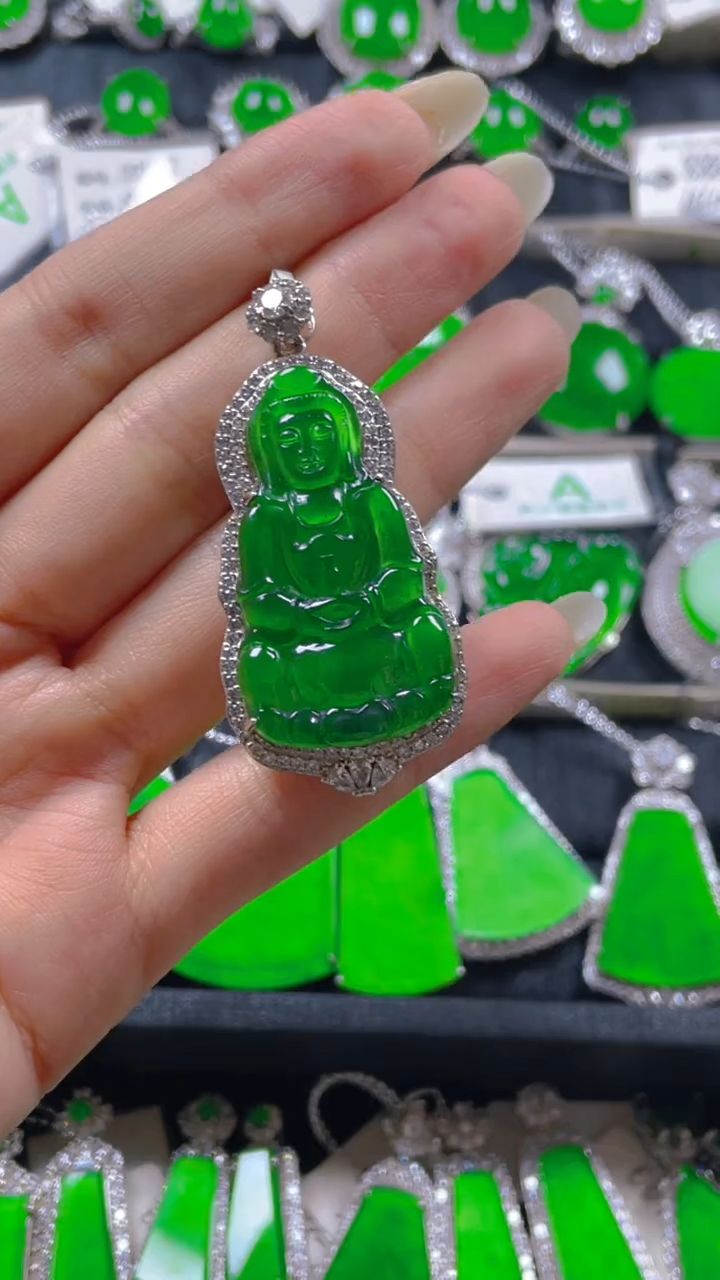 颈饰银S925镶嵌翡翠11