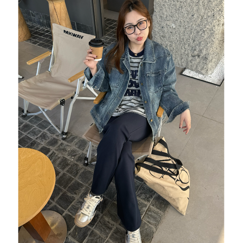 青青·STUDIO〖独家定制〗春款定制高货正肩显瘦牛仔外套QS25030